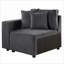 Fauteuil d'appoint rembourré à dossier lâche gris ardoise pour adultes, salon pour chambre à coucher