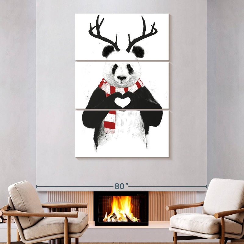 Brampt Xmas Panda, 74" H x 48" W