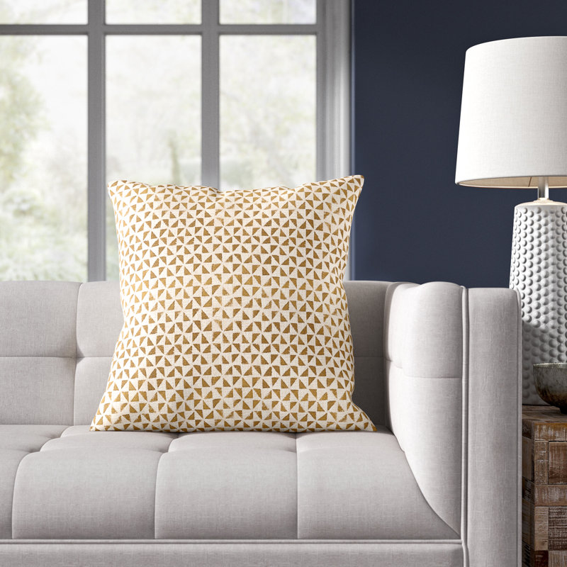 Zetta Throw Pillow, 22" x 22", Polyester/Polyfill, Beige/Camel