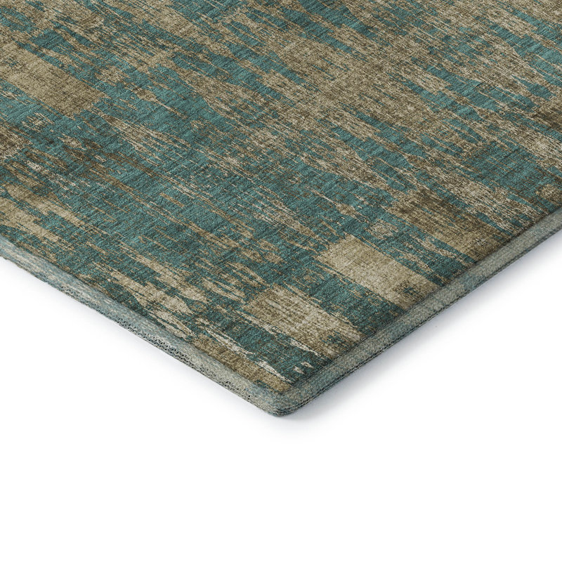 Cerrito AMF580 bleu sarcelle lavable à la machine de qualité supérieure, Rectangle 2 pi 6 po x 3 pi 10 po