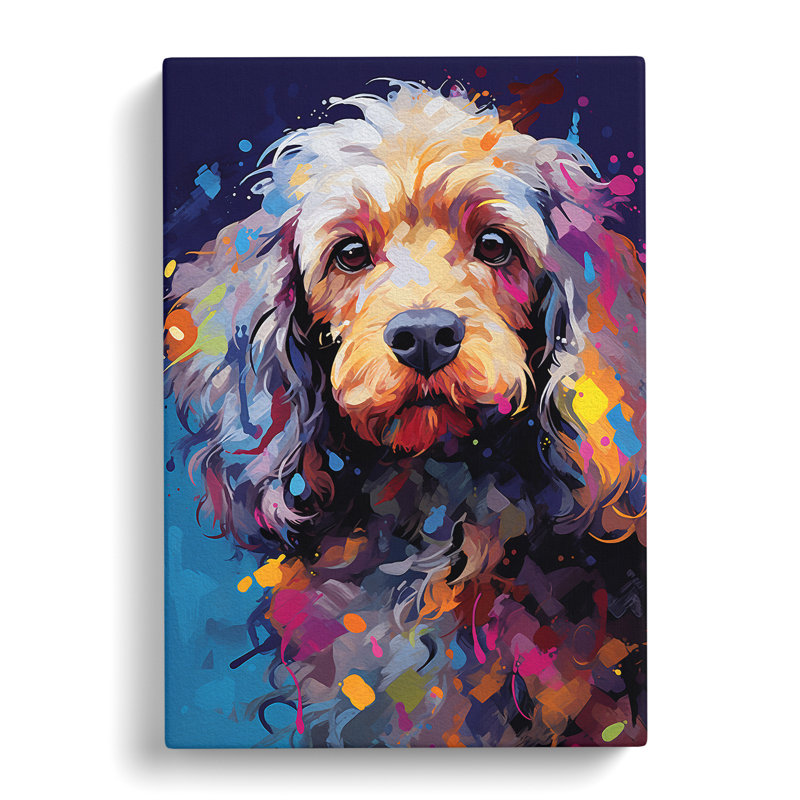 Cockapoo Gestural No.3 - No Frame Art Prints - Wrapped Canvas, 76cm H x 50cm W x 3cm D