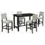 Ensemble de salle à manger 5 pièces à hauteur de comptoir, table élégante classique et 4 chaises-116807588