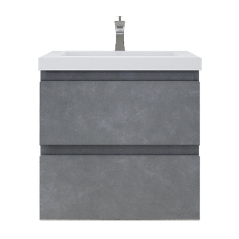 Aylanna Single Bathroom Vanity with Acrylic Top, Cement Gray