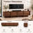 78.7" Modern Walnut TV Console, Large-Capacity Floor TV Stand with 8 Storage Drawers, Contemporary Media Cabinet for Living Room Organization-1313108207