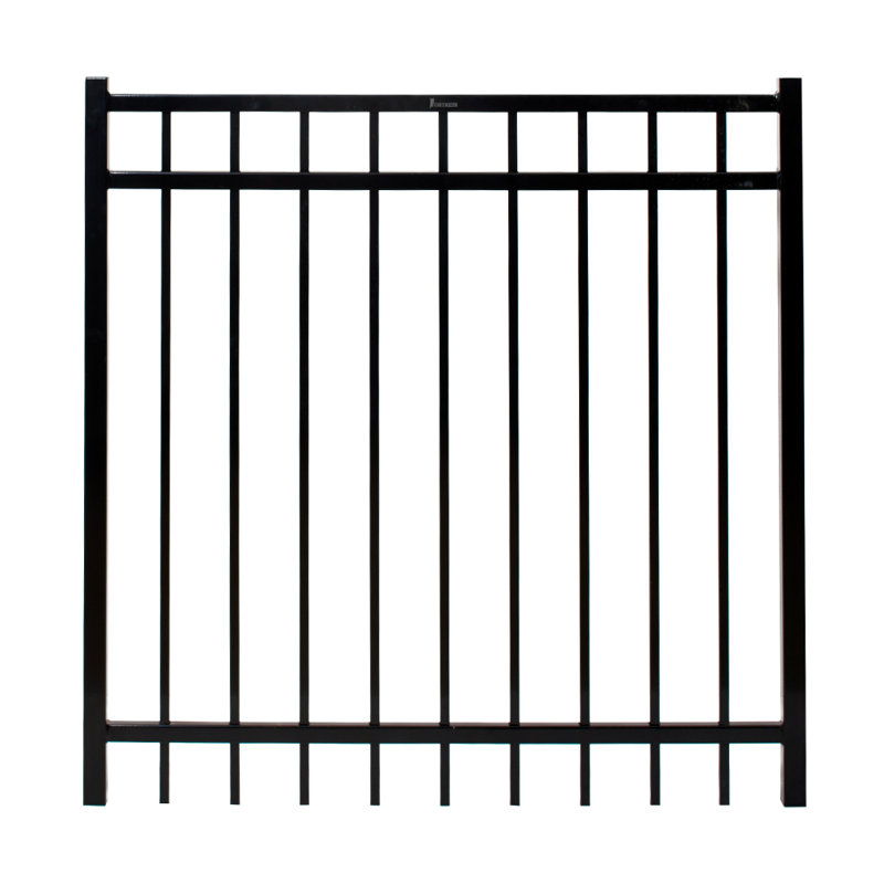 Versai Gloss Black Powder-Coated Steel Privacy Fence Gate