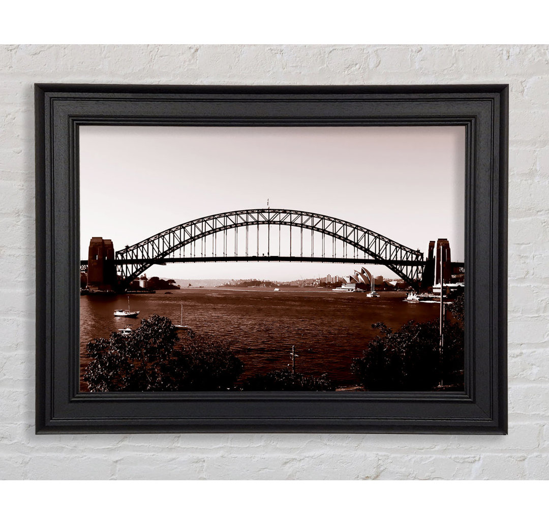 Sydney Harbour Bridge Braun - Einzelner Bilderrahmen Kunstdrucke