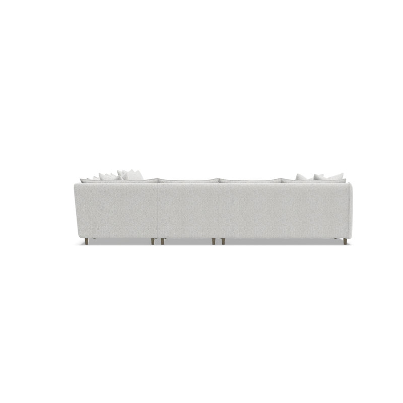 Joli Sectional, White Polyester, Greige, 32.5" H x 137.5" W x 137.5" D