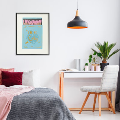 I'm So Lucky Matchbox Framed Giclee, design by Cherrywood Lane