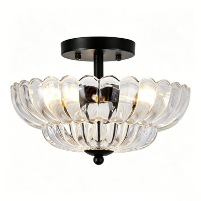 Plafonnier semi-encastré 11,81 po Modern Glam