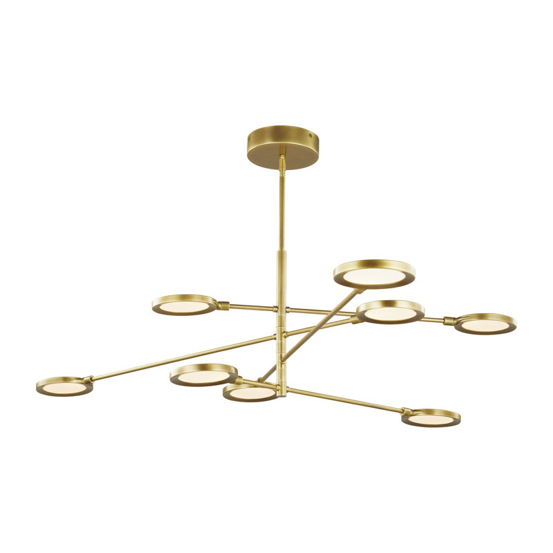 Spectica 8 Chandelier, Plated Brass
