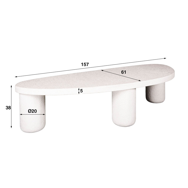 Kigela Coffee Table,  38cm H x 157cm W x 61cm D
