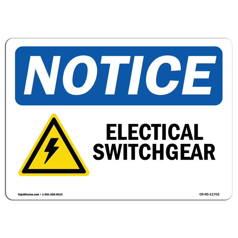 Avis de l'OSHA - Signe d'appareillage électrique avec symbole