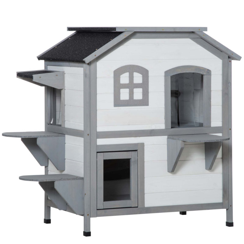 Maison pour chat à 2 étages pour l'extérieur