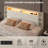 Queen Size Headboard With Built-in Usb/ac Outlets & Storage, Bedroom Headboard With Smart Led Lighting & Anti-tip Accessories-2069467561-2069467560
