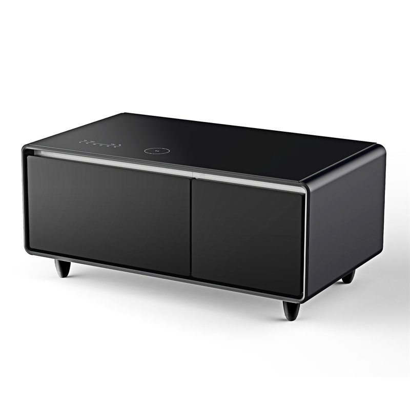 Table basse intelligente avec réfrigérateur et congélateur intégrés, Noir