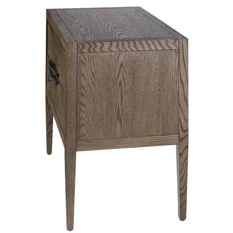 Landmark 2 - Drawer Solid Wood Nightstand, Brown Sugar Oak