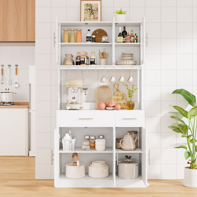 Garde-manger 70,9 po avec prise de courant, Blanc