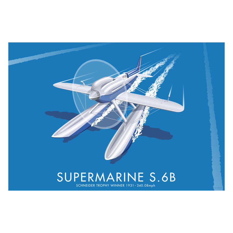 Supermarine S.6B by Stephen Millership - Print, 30cm H x 40cm W x 1cm D, No Frame