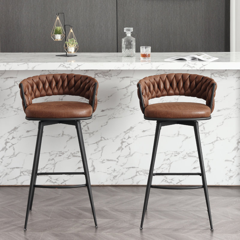 Tabouret de bar et de comptoir Kymberlynn, Tabouret de bar (siège d'une hauteur de 31,1 po), Brun