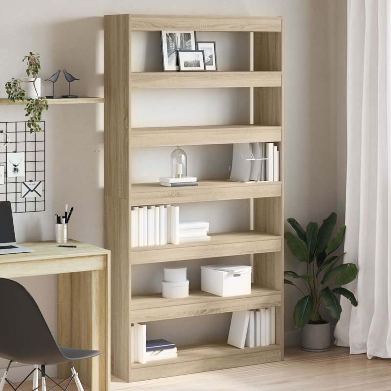 Book Cabinet Engineered Wood Bookshelves Freestanding Shelving Display