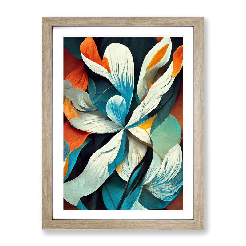 Flowers - Framed Print, 34cm H x 25cm W x 2cm D, Oak
