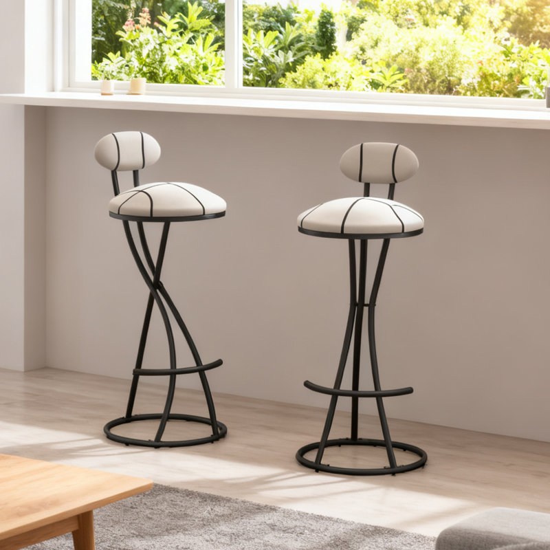Ensemble de 2 tabourets de bar modernes avec structure en métal
