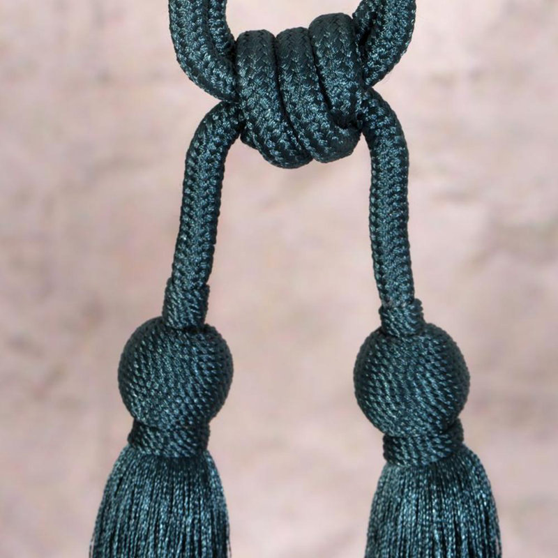 Keena Fabric 10cm Curtain Tieback, Blue/Green