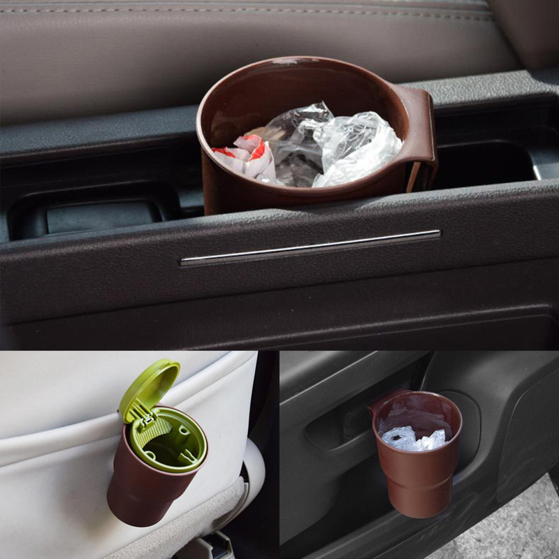 Tasse de rangement Tasse de rangement multifonctionnelle pour voiture, poubelle pour téléphone portable, boîte de rangement avec accoudoir à porte latérale
