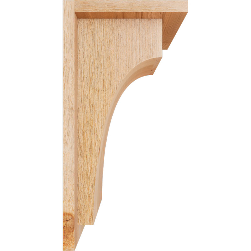 Corbeau brut Huntwood avec plaque arrière, l 8 po x P 8 po x H 16 po, cèdre rouge de l'Ouest, H 16 po x l 8 po x P 8 po