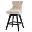 Ensemble de tabourets de bar pivotants en velours de 2 po à hauteur de comptoir avec dossier et pieds en bois Home Bar Kitchen Island-352416356