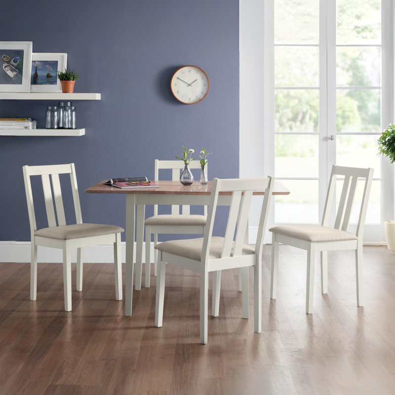 Cohan Extendable Solid Wood Top Dining Table, Ivory