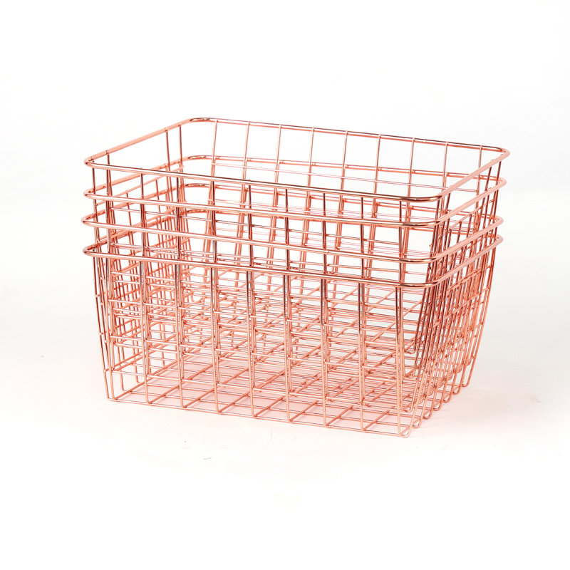 Métal / cube métallique, Or rose, H 4,7 po x P 8,7 po x l 3,2 po
