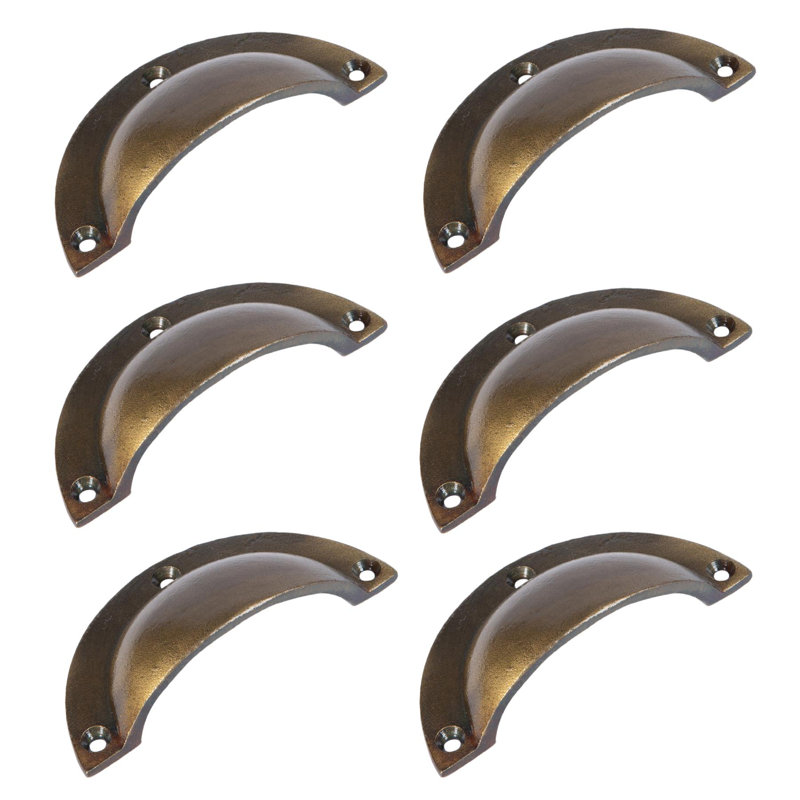 Hammer & Tongs - Curved Cabinet Cup Handle - W95mm x H46mm - Brass