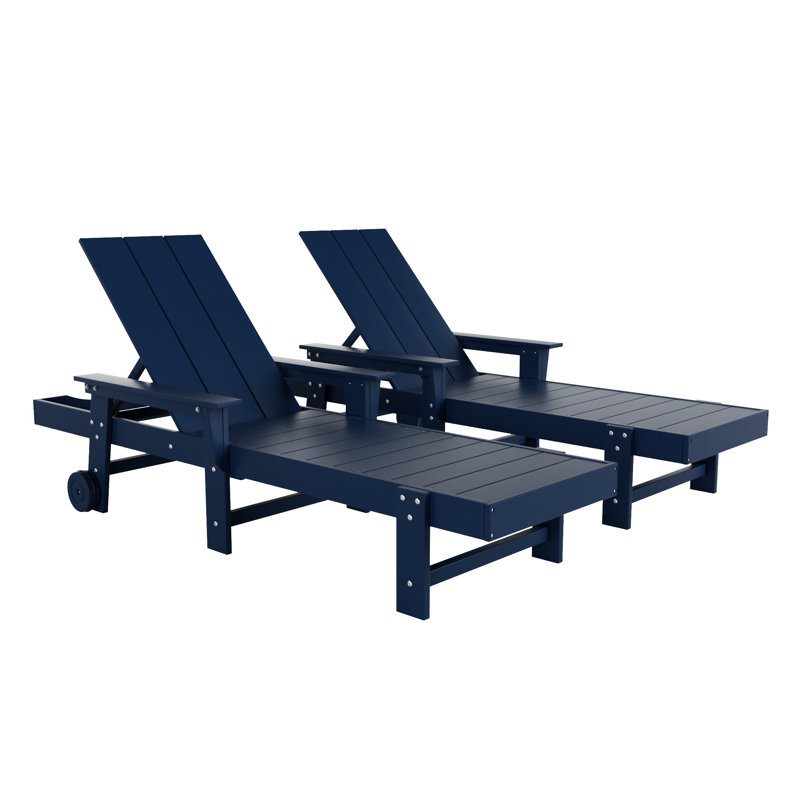 Joubert Outdoor Chaise Lounge Set, Navy Blue