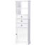 3 White Storage Cabinet - Adjustable Shelves, , Fits Different Decor Styles With 3 Drawers Toppling