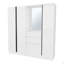 Organisateur de garde-robe blanc avec miroir et compartiments de rangement
