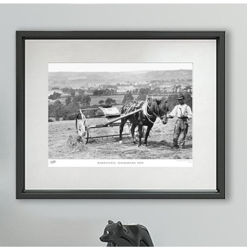 Barnstaple, Haymaking 1890 - Single Picture Frame Print, 40cm H x 50cm W x 2.3cm D