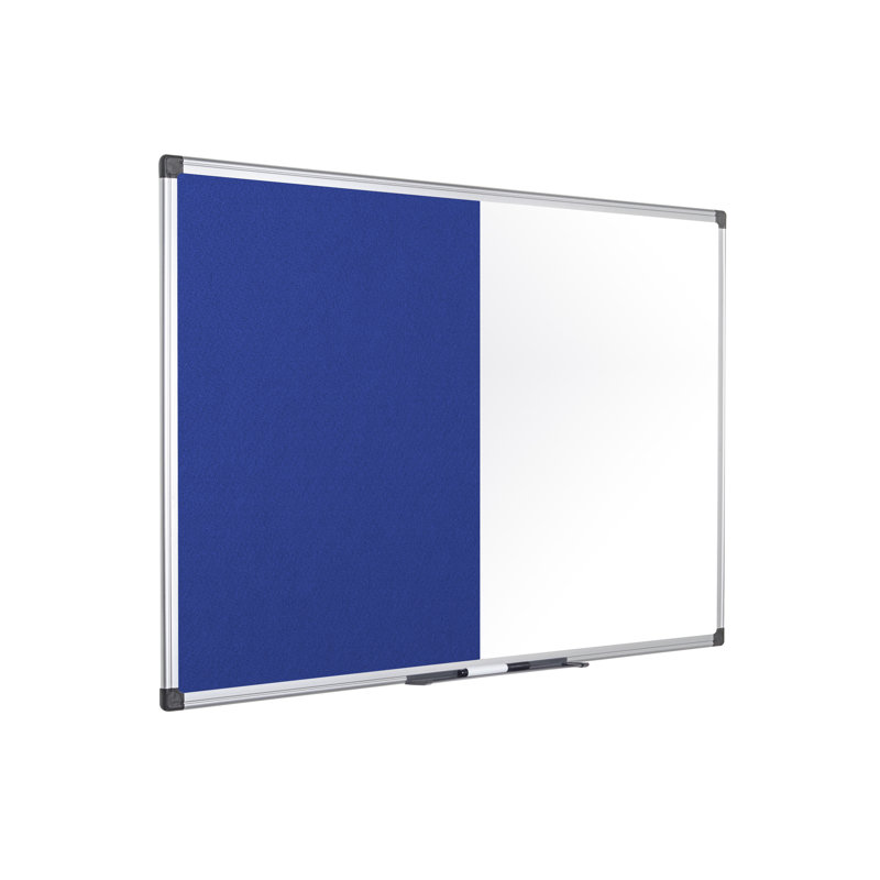 Bi-Office Maya cork/melamine board, White / Blue, 90cm H x 60cm W x 2.4cm D