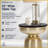 Finch Adler Rothko Metal Accent Side Table, 16" Natural Granite Top, Brushed Brass Base, Hourglass Shape, Modern EndTable, BedsideTable or Nightstand for Living Room or Bedroom-737903145-737903143