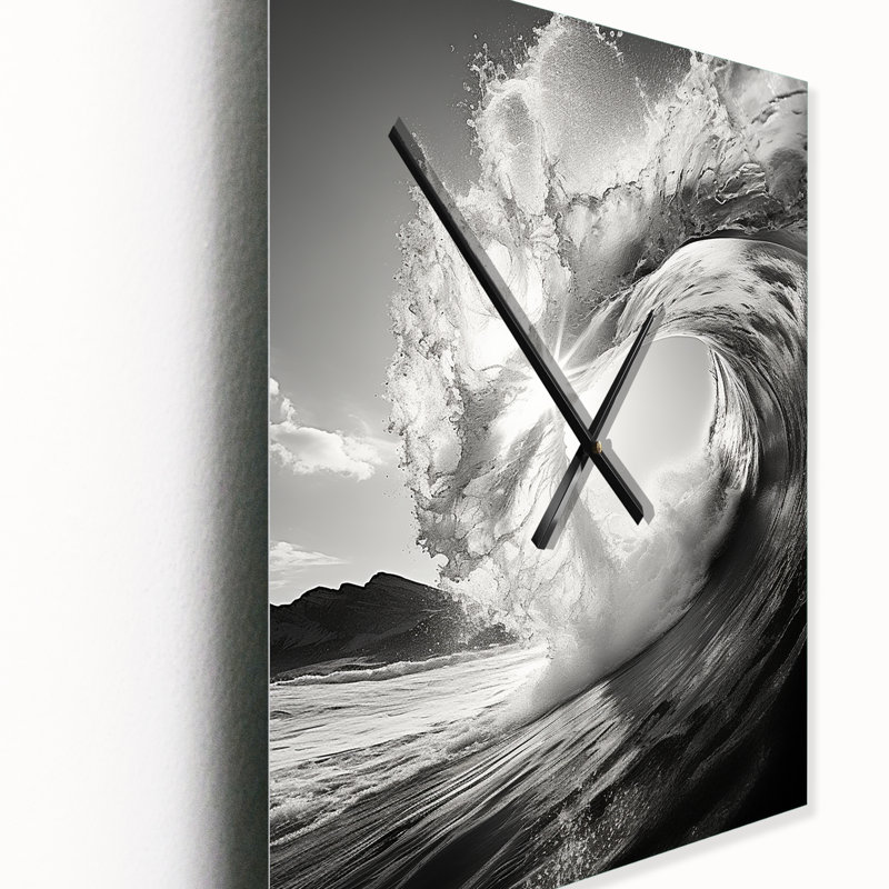 Wave Photo I - Très grandes horloges murales nautiques et de plage, H 40 po x l 30 po x P 1 po