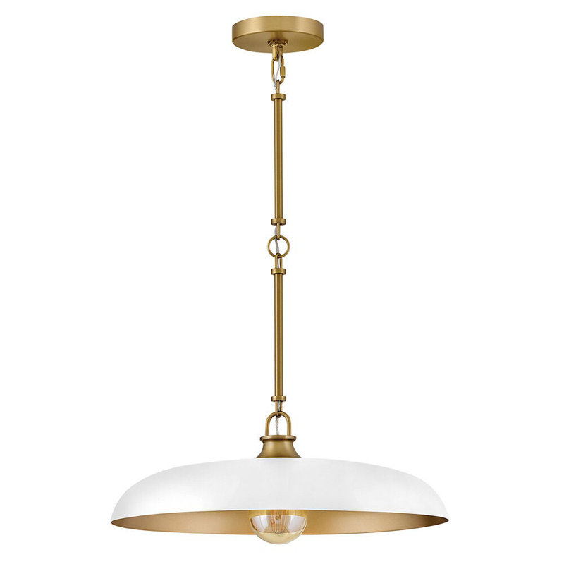 Sadie 1 - Light Steel Chandelier, Chalk White, 6.25" H x 18" W x 18" D