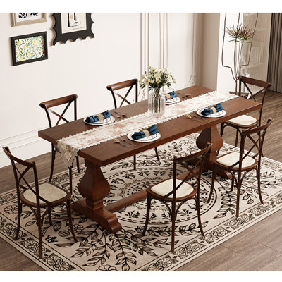 Ensemble de table de salle à manger en bois massif de style américain