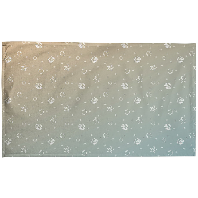Serviette à thé à motif coquillage, Polyester sergé, Gris