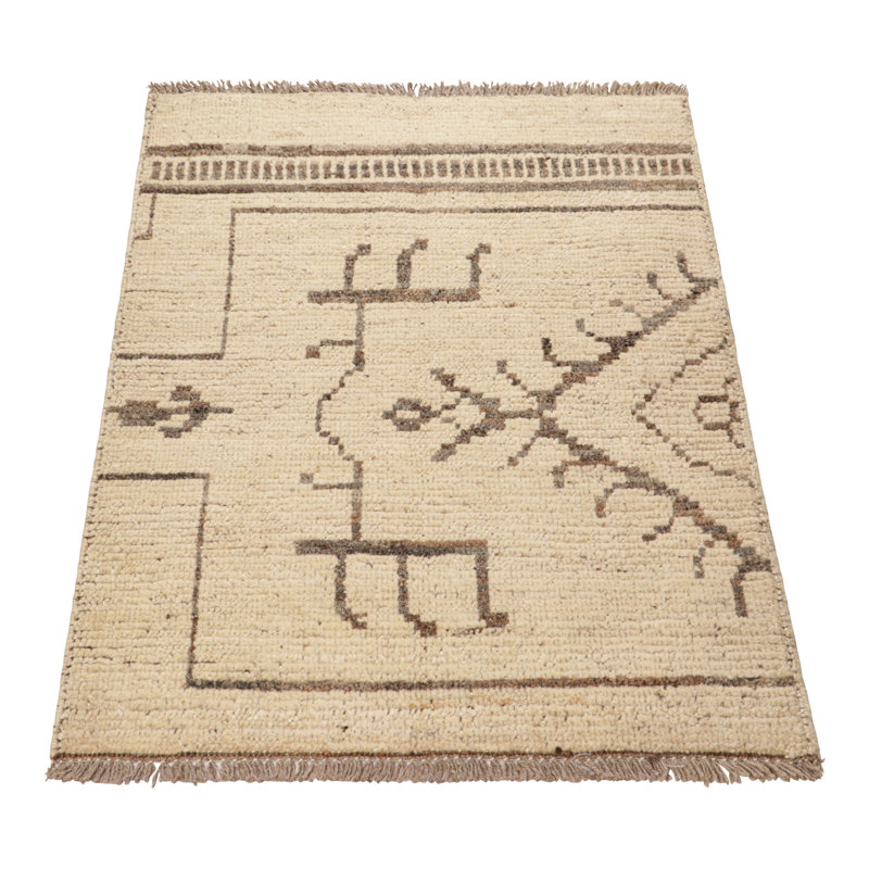 Rug & Kilim’S Modern Classics Rug In Beige With Brown Geometric Patterns, Rectangle 5' x 8'