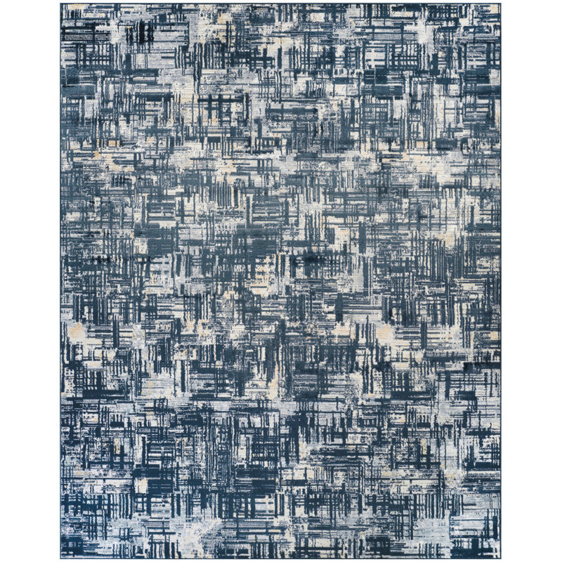 Lafever 7'10" x 9'10" Slate Modern Indoor Rug, Rectangle 7'10" x 9'10"
