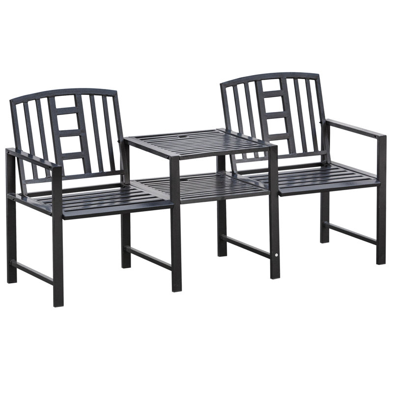 Banc en acier tête-à-tête