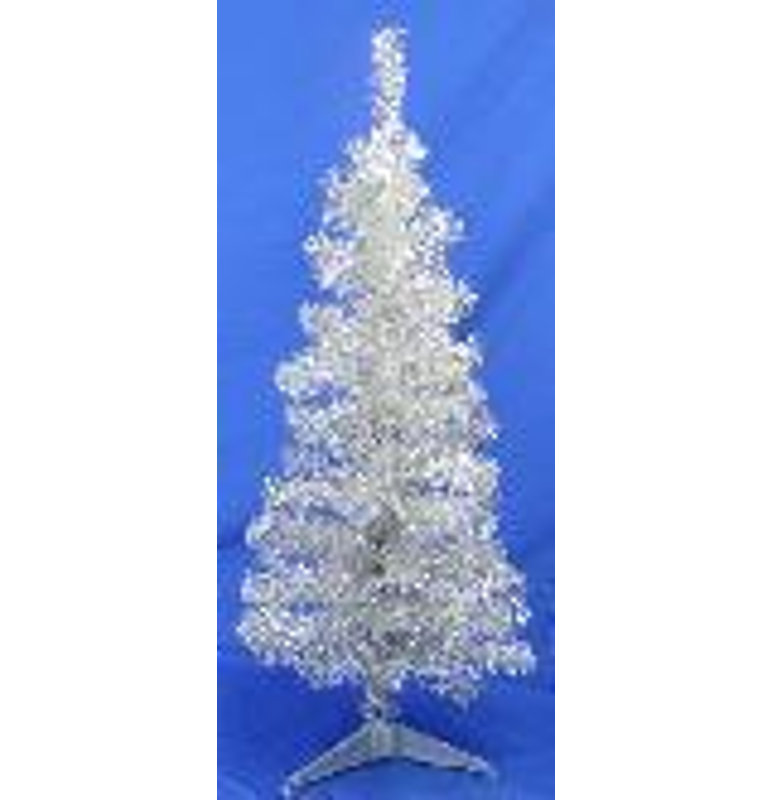 Pre-Lit Artificial Tinsel Christmas Tree - Silver, 7', Not Pre-Lit