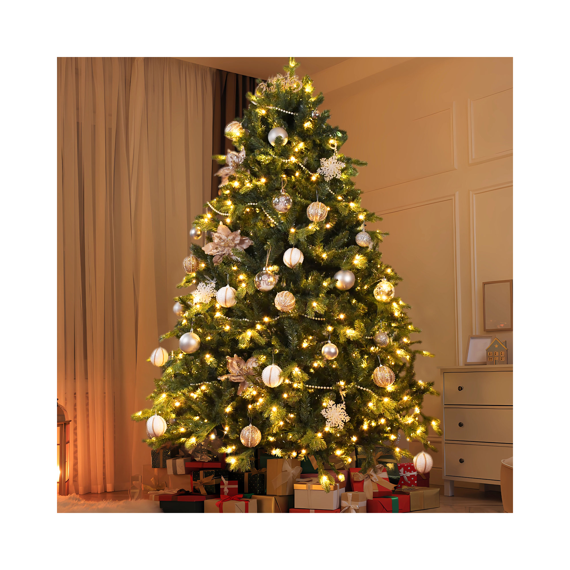 Lighted Christmas Tree, 6 ft