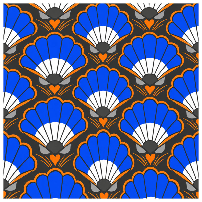 Housses de couette bleues et orange, King