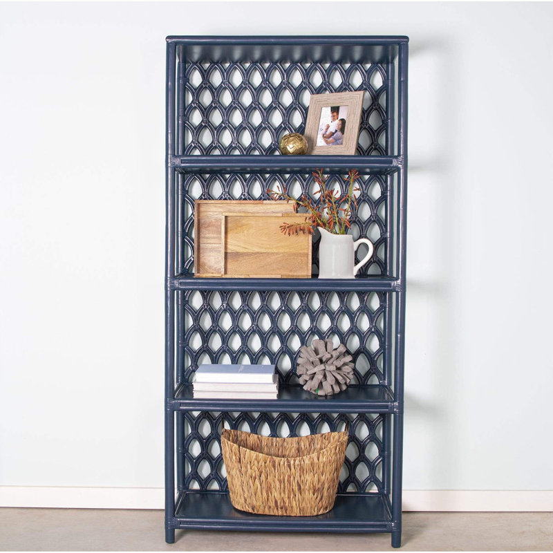 Casablanca Solid Wood Bookcase, Navy Blue